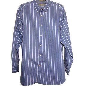 Mens Daniel Crémieux Signature Collection Striped 100% Cotton Dress Shirt Large